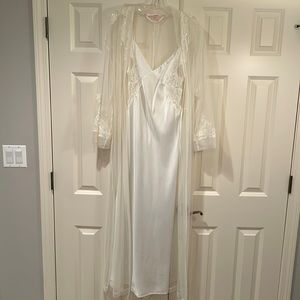 Victoria Secret Ivory Satin Gown and Delicate Mesh & Lace Gown - S/XS